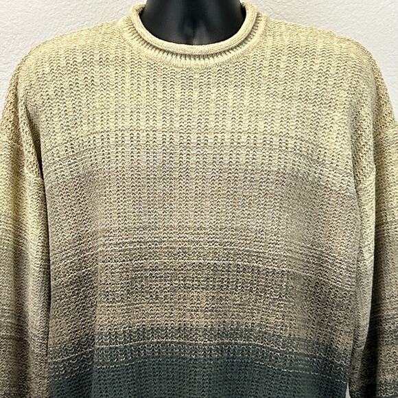 Vintage 90s Blake & Manley Sweater Mens L Large Long Sleeve Gradient Beige - Picture 3 of 6